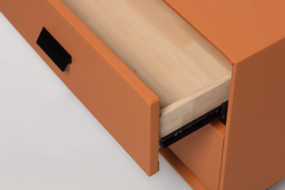 Mesa de Cabeceira Time to Sleep Eco Pele Laranja - Imagem 3