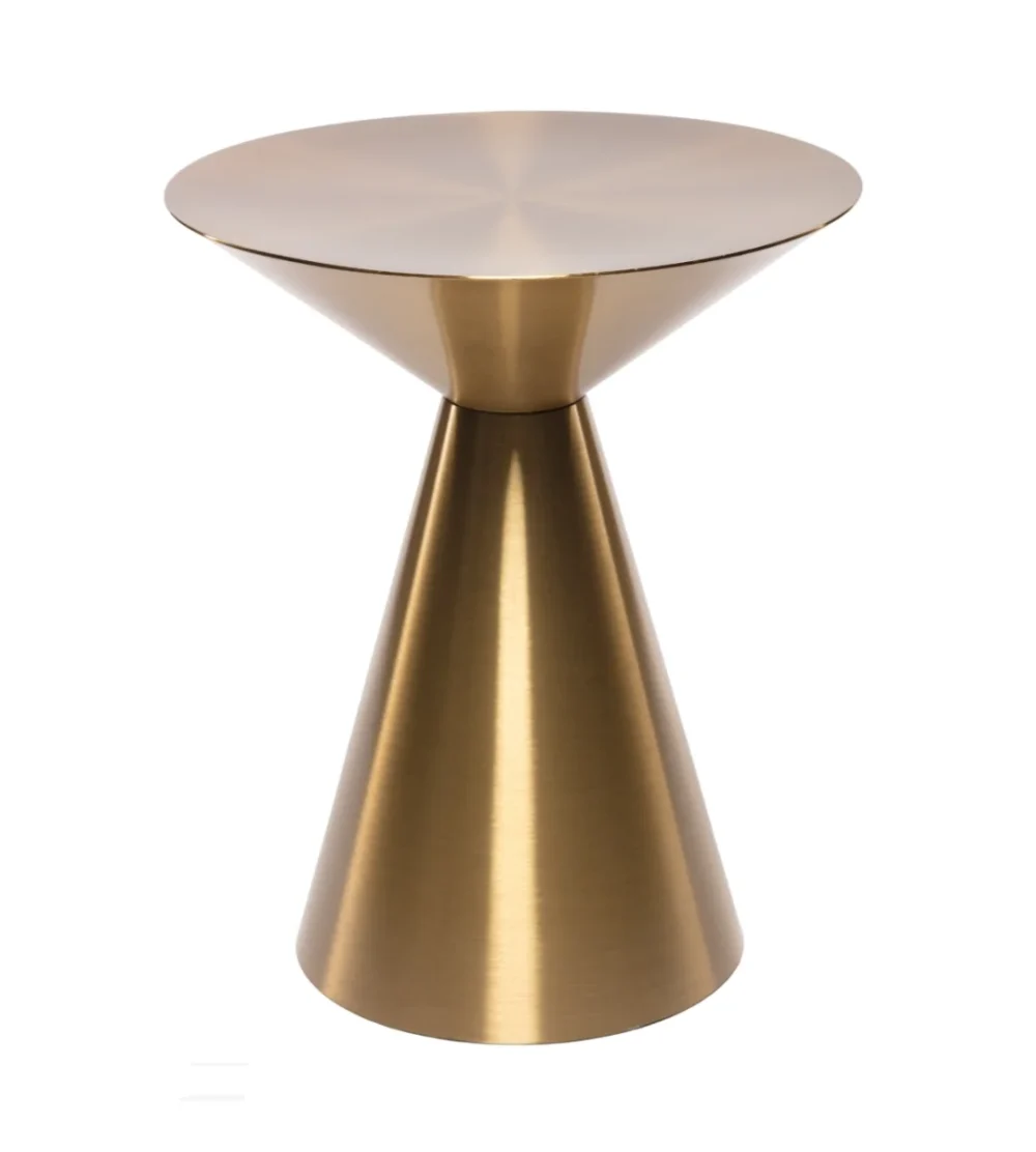 Mesa de Apoio Cone em Metal Dourada