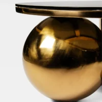 MESA DE CENTRO ESFERA E CILINDRO EM DOURADO - Image 2