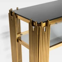 CONSOLA SOLEIL RECTANGULAR EM DOURADO - Imagen 2