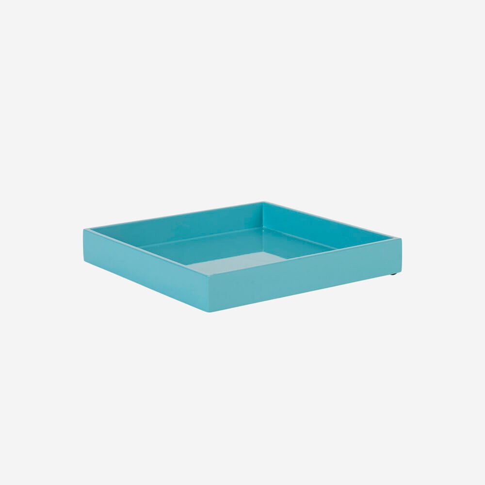 Tabuleiro lacado Azul-Turquesa 20x20x3cm