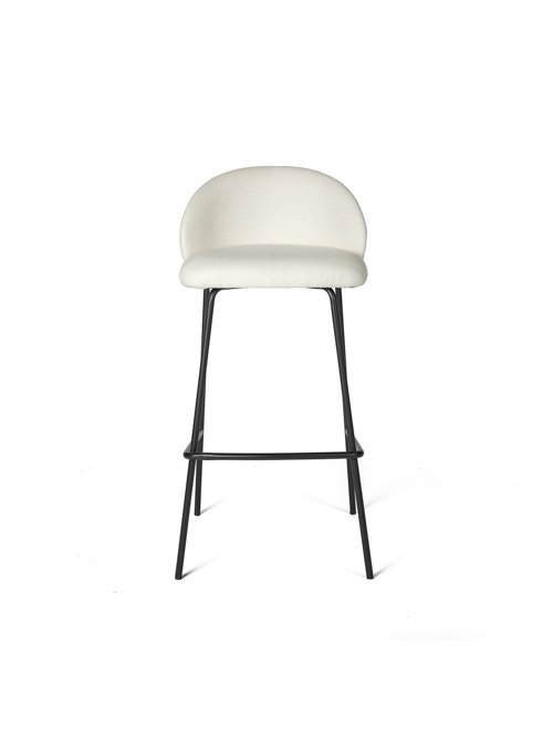 OSAKA HIGH, CADEIRA ALTA METÁLICA COM BOUCLÉ BRANCO