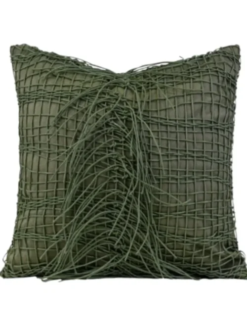 NEST, ALMOFADA DECORATIVA DETALHE ENTRANÇADO VERDE