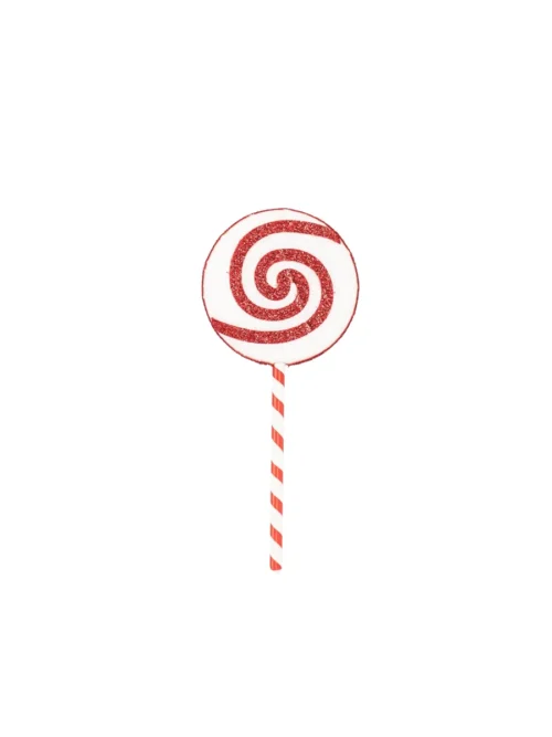 Lollipop, Enfeite de Natal Branco e Vermelho 63cm
