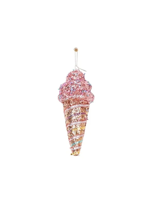 Ice Cream, Enfeite de Natal Rosa e Dourado