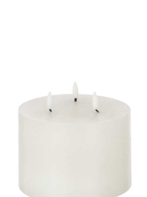Vela led Branca 3 chamas 15x15x14cm