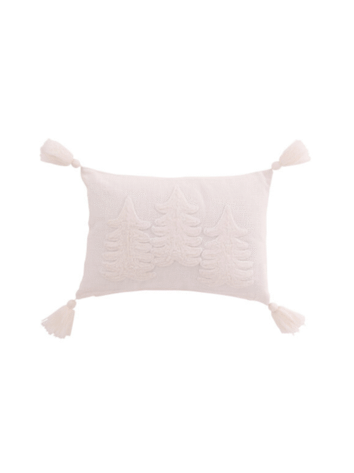 Almofada Àrvore de Natal Branca Retagular