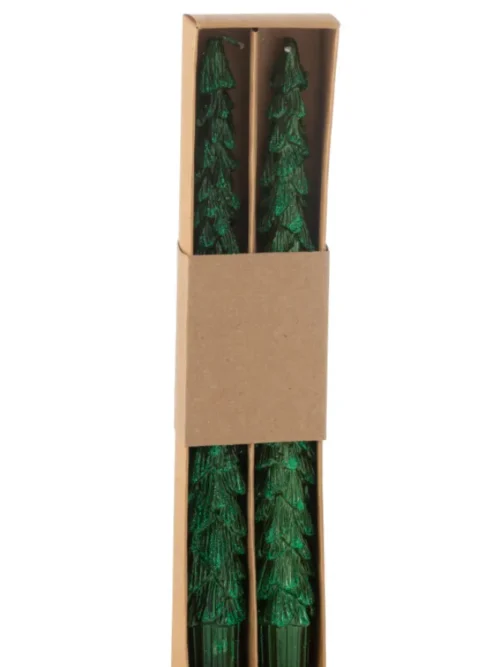 Set de duas Velas Árvore de Natal Verde