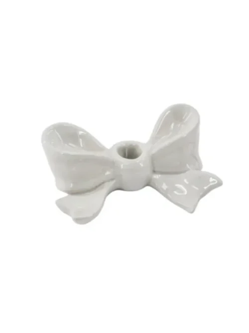 Bow, Suporte de Vela Branco 18x9x7