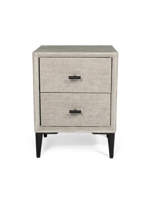 Mesita de noche moderna mini tela gris