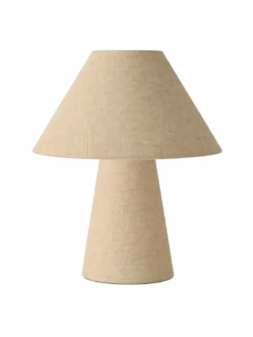 Duna, Candeeiro de mesa cónico em linho Castanho