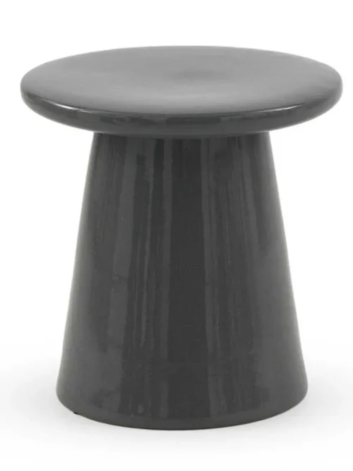 Cone, Mesa de Apoio em Cerâmica Cinza