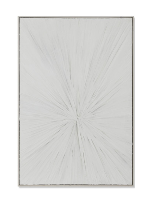 KNOT BLANC, QUADRO DECORATIVO BRANCO EM TECIDO E GESSO 83X4,5X123