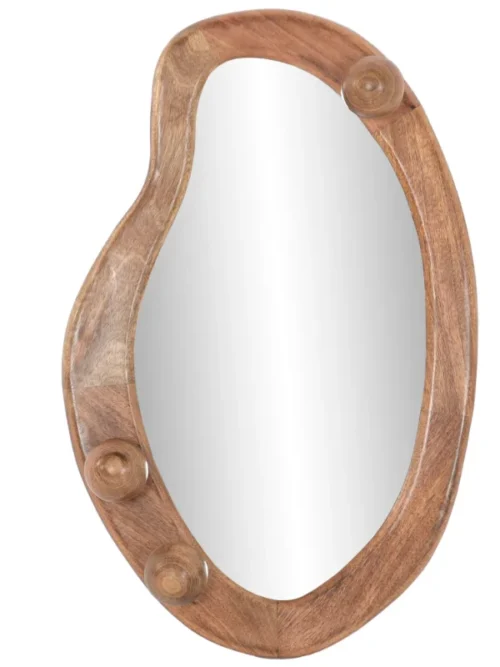 ESPELHO ORGÂNICO EM MADEIRA DE MANGA NATURAL 73,5X11X48