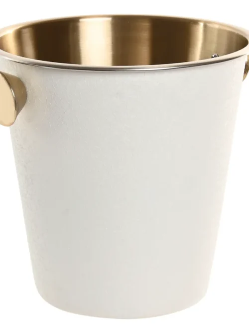 CHAMPANHEIRA PETITE INOX RUGOSO BRANCO 24X24X22