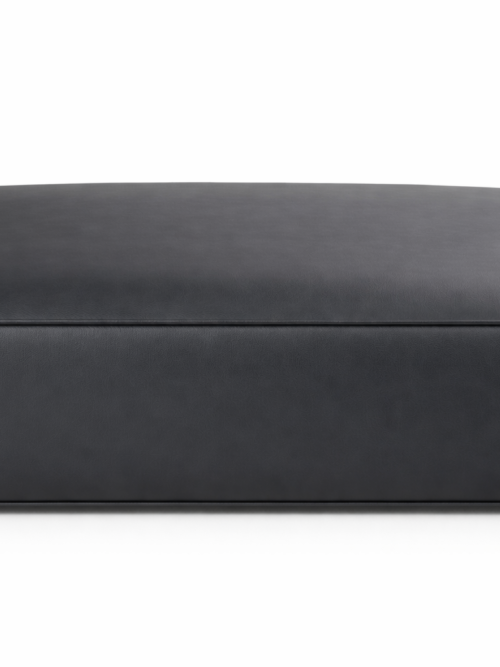 Pouf em Pele Cinzento