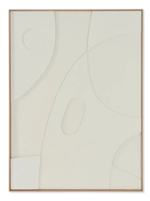 BLANCHE I, QUADRO DECORATIVO PAPEL MACHÉ BEGE 75X100