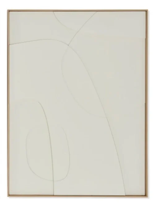 BLANCHE II, QUADRO DECORATIVO PAPEL MACHÉ BEGE 75X100