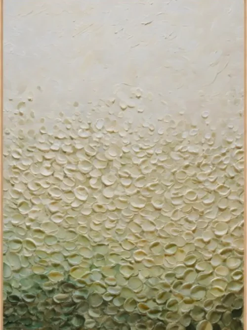 LAC VERT I, QUADRO DECORATIVO EM DEGRADÊ VERDE E BEGE 103X143