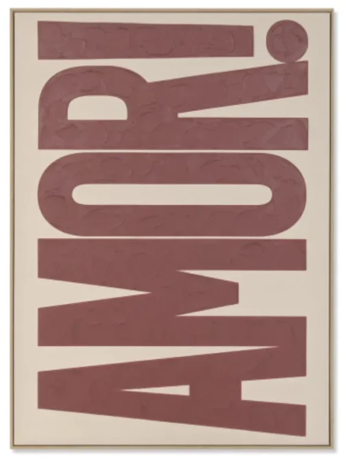 AMOR RED,QUADRO DECORATIVO PINTADO À MÃO 102,5X142,5X4 CM