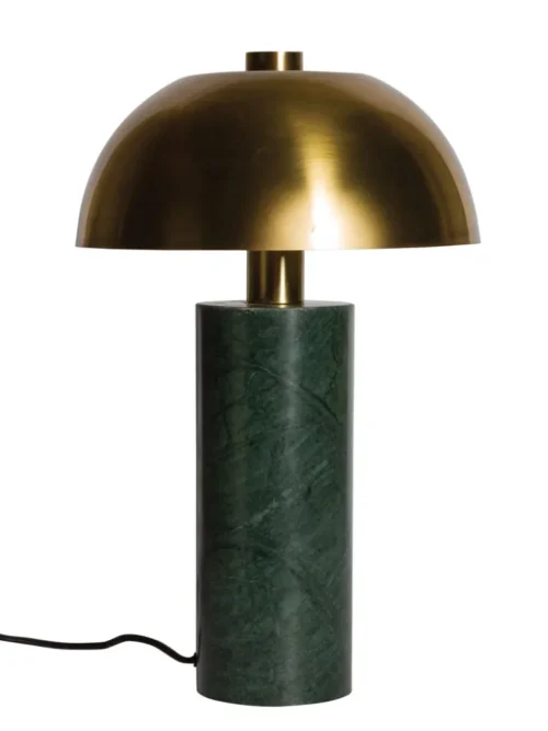 Eva, Candeeiro de Mesa Base Mármore Verde e Dourado