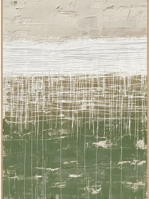 SWAMP I, QUADRO DECORATIVO VERDE E BEGE 103X4X143