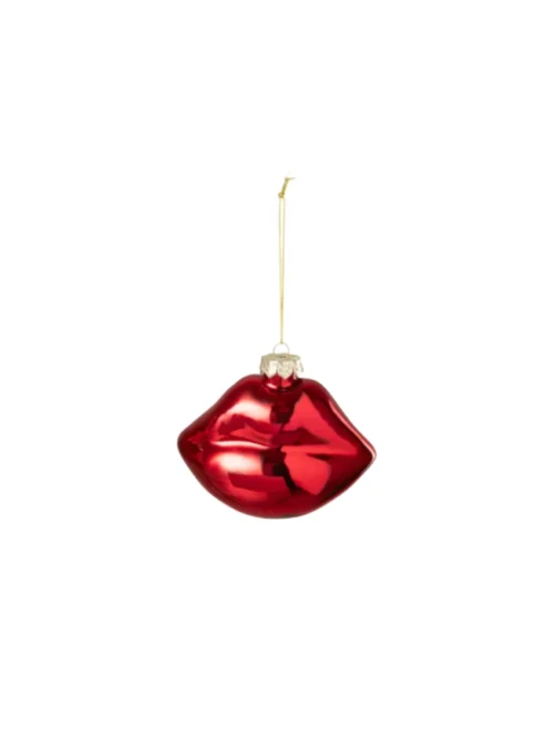 Lips Shinny, Enfeite De Natal Vermelho