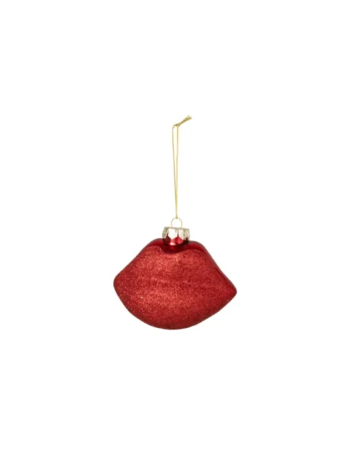 Lips Glitter, Enfeite De Natal Vermelho