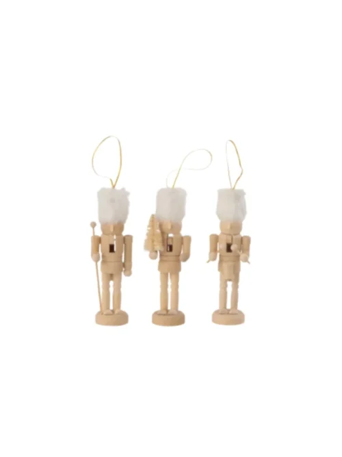 Nutcracker Natural, Conjunto de 3 Quebra-Nozes de Natal