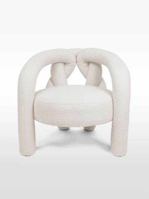 WHY KNOT, POLTRONA EM BOUCLÉ BRANCO
