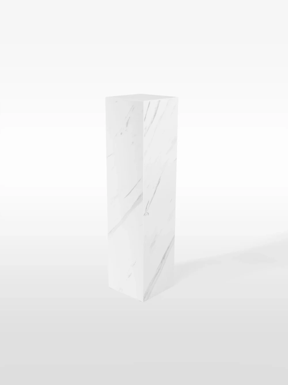 SENA, PEDESTAL EM MÁRMORE BRANCO 25x100x25cm - Image 2